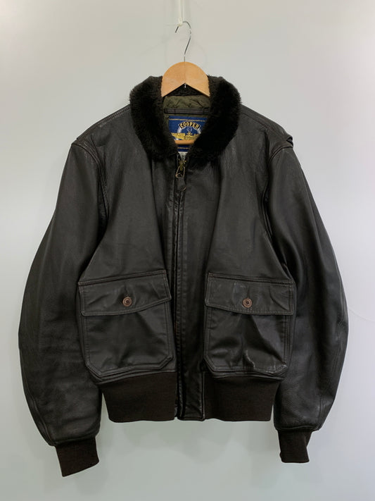 【中古品】【メンズ】 COOPER クーパー G-1 FLIGHT JACKET ジーワン フライトジャケット GAC 201-01-8101M メンズ アウター 146-260813-KS-10-min サイズ：46R カラー：ダークブラウン 万代Net店