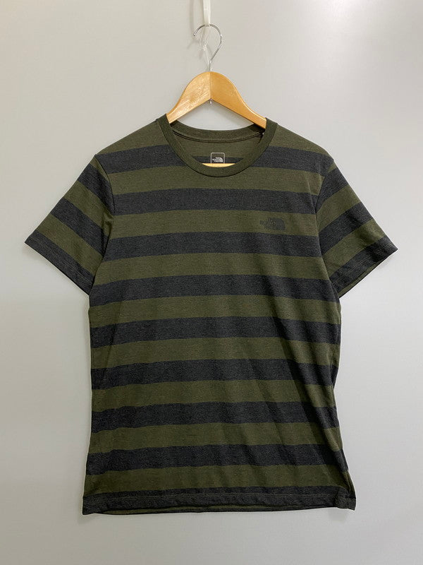 【中古品】【メンズ】 THE NORTH FACE ザ ノースフェイス ボーダー SS TEE NT32082 ショートスリーブ 半袖 Tシャツ ティーシャツ 144-260822-hu-05-min サイズ：L カラー：グレー/グリーン 万代Net店
