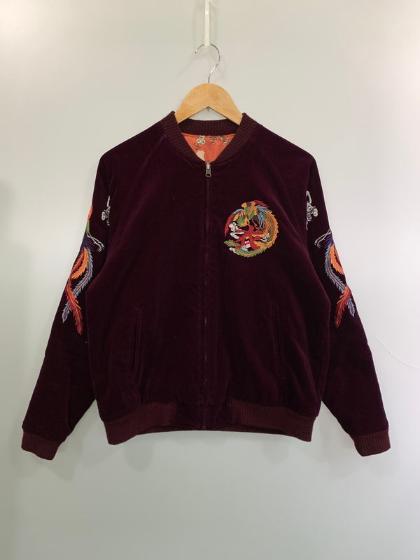 【中古品】【メンズ】 AUSTERE JAPAN KOROMO オースティアー ジャパン コロモ REVERSIBLE SOUVENIR JACKET リバーシブル スーベニア ジャケット スカジャン メンズ アウター 刺繍 145-260818-em-37-min サイズ：M カラー：ワインレッド/オレンジ系 万代Net店