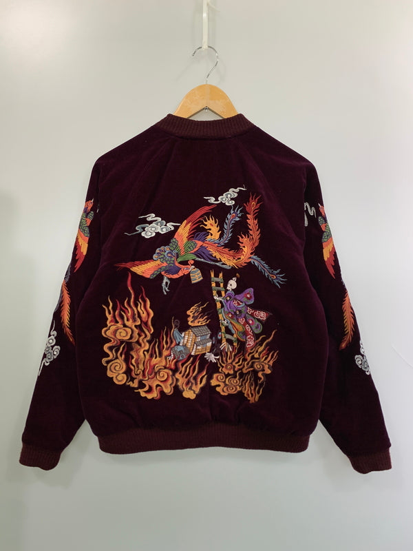 【中古品】【メンズ】 AUSTERE JAPAN KOROMO オースティアー ジャパン コロモ REVERSIBLE SOUVENIR JACKET リバーシブル スーベニア ジャケット スカジャン メンズ アウター 刺繍 145-260818-em-37-min サイズ：M カラー：ワインレッド/オレンジ系 万代Net店