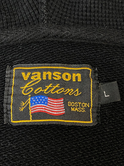 【中古品】【メンズ】 VANSON バンソン SKULL ZIP HOODIE スカル ジップパーカー フーディ 145-260815-ta-04-min サイズ：L カラー：ブラック 万代Net店