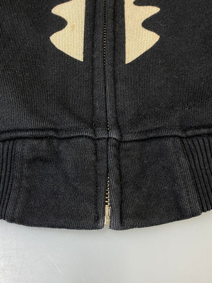 【中古品】【メンズ】 VANSON バンソン SKULL ZIP HOODIE スカル ジップパーカー フーディ 145-260815-ta-04-min サイズ：L カラー：ブラック 万代Net店