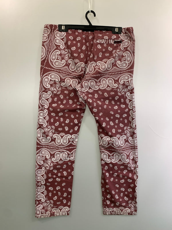 【中古品】【メンズ】 GRAMICCI グラミチ ペイズリーパンツ メンズ ボトムス 155-260813-KS-28-min サイズ：L カラー：ワイン/ホワイト 万代Net店