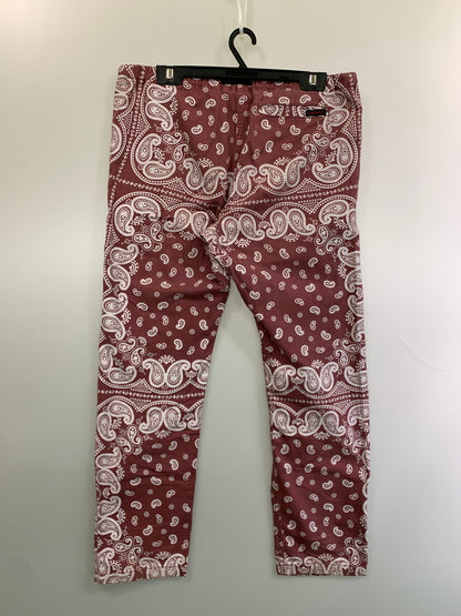 【中古品】【メンズ】 GRAMICCI グラミチ ペイズリーパンツ メンズ ボトムス 155-260813-KS-28-min サイズ：L カラー：ワイン/ホワイト 万代Net店