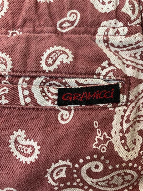 【中古品】【メンズ】 GRAMICCI グラミチ ペイズリーパンツ メンズ ボトムス 155-260813-KS-28-min サイズ：L カラー：ワイン/ホワイト 万代Net店