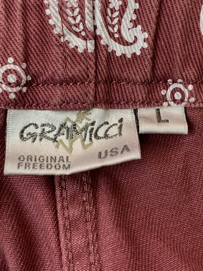 【中古品】【メンズ】 GRAMICCI グラミチ ペイズリーパンツ メンズ ボトムス 155-260813-KS-28-min サイズ：L カラー：ワイン/ホワイト 万代Net店