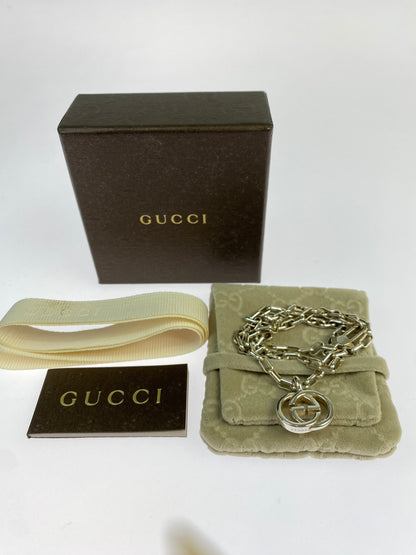 【中古品】【メンズ/レディース】 GUCCI グッチ インターロッキングGネックレス アクセサリー 182-260821-hu-02-min カラー：シルバー 万代Net店