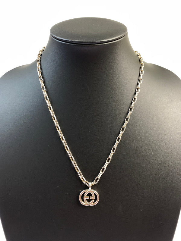 【中古品】【メンズ/レディース】 GUCCI グッチ インターロッキングGネックレス アクセサリー 182-260821-hu-02-min カラー：シルバー 万代Net店