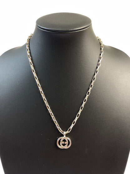 【中古品】【メンズ/レディース】 GUCCI グッチ インターロッキングGネックレス アクセサリー 182-260821-hu-02-min カラー：シルバー 万代Net店