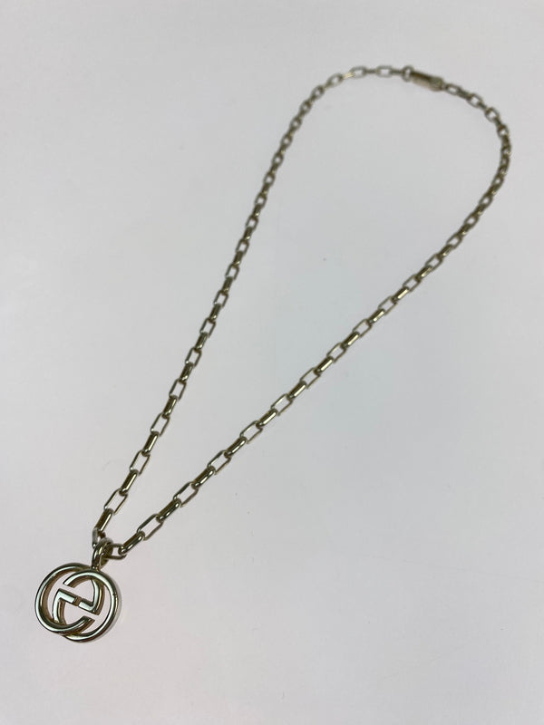 【中古品】【メンズ/レディース】 GUCCI グッチ インターロッキングGネックレス アクセサリー 182-260821-hu-02-min カラー：シルバー 万代Net店