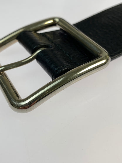 【中古品】【メンズ】 ALEXANDER MCQUEEN アレキサンダーマックイーン LEATHER BELT レザー ベルト 革 小物 アクセサリー 205-260821-hu-17-min カラー：ブラック 万代Net店