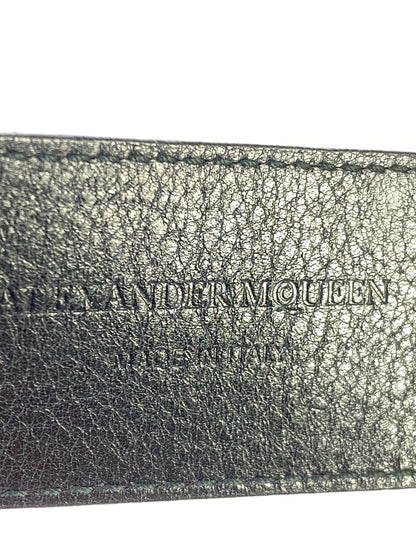 【中古品】【メンズ】 ALEXANDER MCQUEEN アレキサンダーマックイーン LEATHER BELT レザー ベルト 革 小物 アクセサリー 205-260821-hu-17-min カラー：ブラック 万代Net店