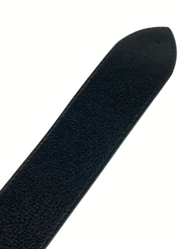 【中古品】【メンズ】 ALEXANDER MCQUEEN アレキサンダーマックイーン LEATHER BELT レザー ベルト 革 小物 アクセサリー 205-260821-hu-17-min カラー：ブラック 万代Net店