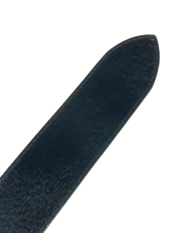 【中古品】【メンズ】 ALEXANDER MCQUEEN アレキサンダーマックイーン LEATHER BELT レザー ベルト 革 小物 アクセサリー 205-260821-hu-17-min カラー：ブラック 万代Net店