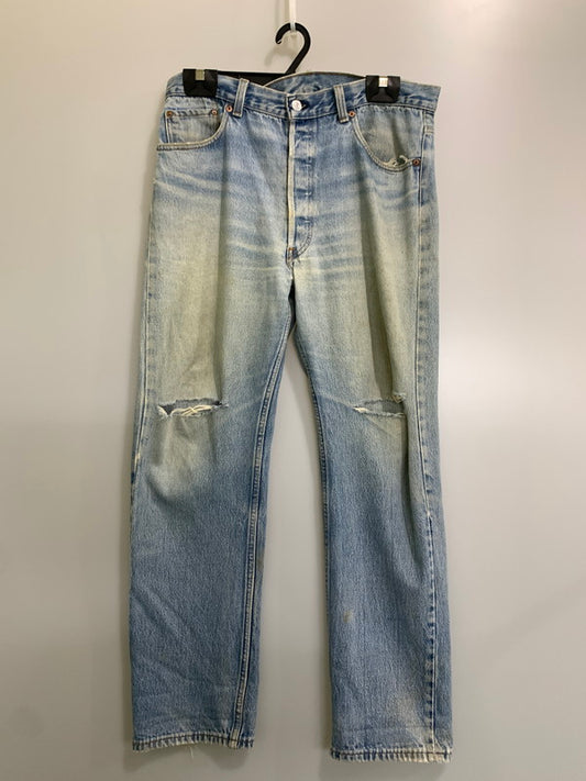 【現状渡し品】【メンズ】 LEVI'S リーバイス 501 DENIM PANT 501-0115 デニムパンツ ボトムス 157-260821-yn-20-min サイズ：W36 L30 カラー：ライトインディゴ 万代Net店