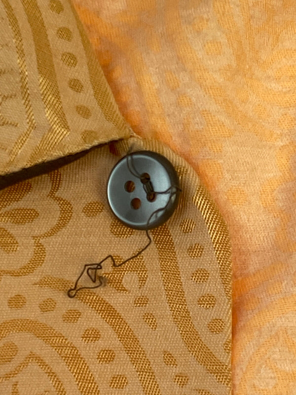 【中古品】【メンズ】 EURO VINTAGE ユーロ ヴィンテージ RAYON PAISLEY PAJAMA SHIRT レーヨン ペイズリー パジャマ シャツ メンズ トップス 長袖シャツ 146-260904-em-47-min サイズ：48 カラー：オレンジ 万代Net店