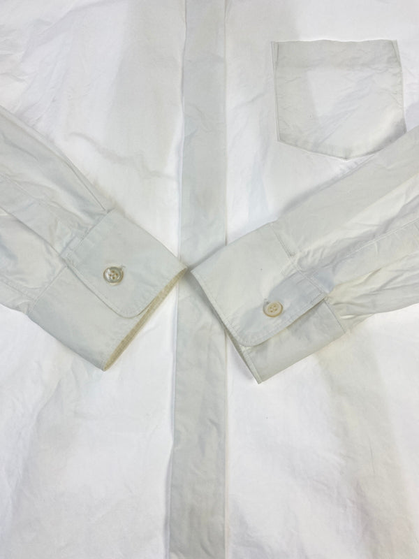 【中古品】【メンズ】 FUMITO GANRYU フミトガンリュウ BACK PLEATED STAND COLLAR SHIRT FU1-SH-08 バックプリーツスタンドカラーシャツ 長袖シャツ トップス 140-261013-yn-11-min サイズ：3 カラー：ホワイト 万代Net店