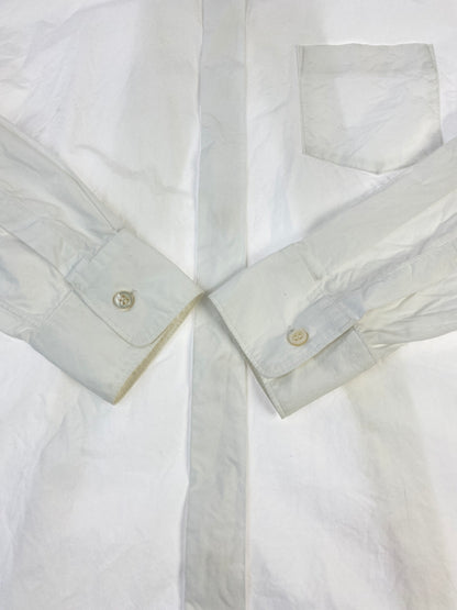 【中古品】【メンズ】 FUMITO GANRYU フミトガンリュウ BACK PLEATED STAND COLLAR SHIRT FU1-SH-08 バックプリーツスタンドカラーシャツ 長袖シャツ トップス 140-261013-yn-11-min サイズ：3 カラー：ホワイト 万代Net店