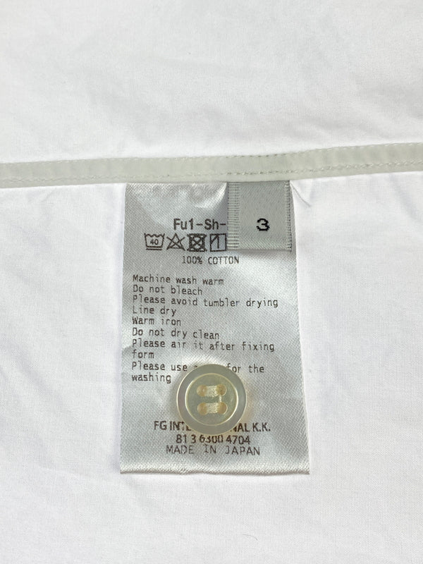 【中古品】【メンズ】 FUMITO GANRYU フミトガンリュウ BACK PLEATED STAND COLLAR SHIRT FU1-SH-08 バックプリーツスタンドカラーシャツ 長袖シャツ トップス 140-261013-yn-11-min サイズ：3 カラー：ホワイト 万代Net店