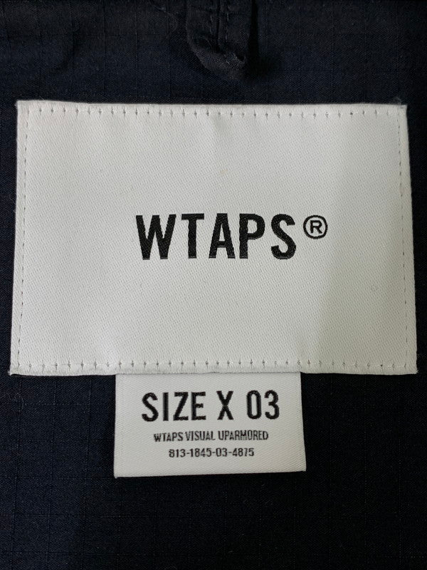 【中古品】【メンズ】 WTAPS ダブルタップス NYCO. RIPSTOP. CORDURA 231TQDT-SHM04 リップストップ コーデュラ 半袖シャツ トップス 142-260821-yn-07-min サイズ：03 カラー：ネイビー 万代Net店