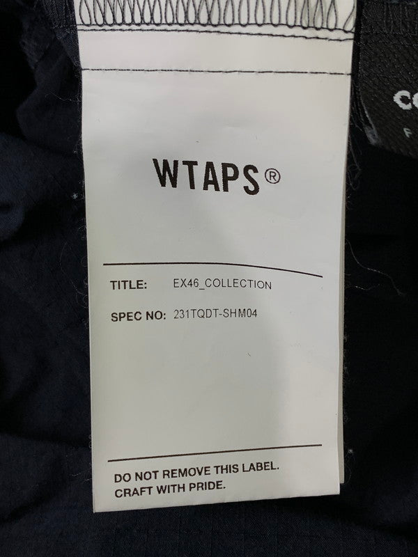 【中古品】【メンズ】 WTAPS ダブルタップス NYCO. RIPSTOP. CORDURA 231TQDT-SHM04 リップストップ コーデュラ 半袖シャツ トップス 142-260821-yn-07-min サイズ：03 カラー：ネイビー 万代Net店