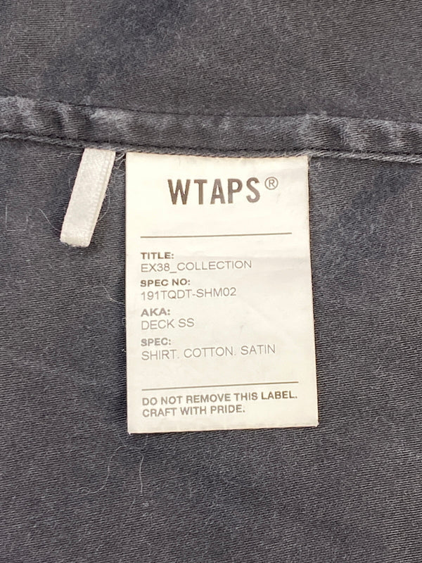 【中古品】【メンズ】 WTAPS ダブルタップス S S SHIRT ショートスリーブ シャツ 191TQDT-SHM02 半袖 シャツ 142-260830-hu-31-min サイズ：X 03 カラー：ダークグレー 万代Net店
