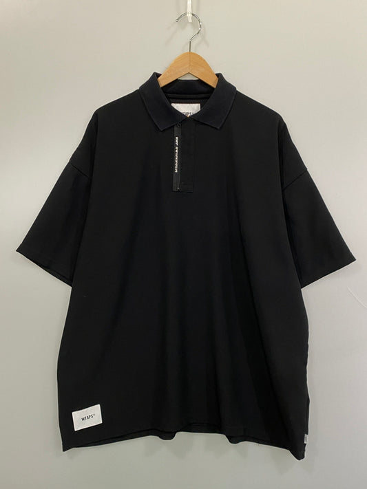 【中古品】【メンズ】 WTAPS ダブルタップス HALF ZIP S S POLO SHIRT 231ATDT-CSM35 ハーフジップ ポロシャツ 半袖シャツ 142-260815-ta-16-min サイズ：X 04 カラー：ブラック 万代Net店
