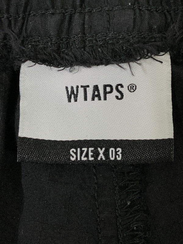 【中古品】【メンズ】 WTAPS ダブルタップス 22SS TROUSERS NYCO.RIPSTOP.CORDURA 221TQDT-PTM02 トラウザーズ リップストップ コーデュラ パンツ ボトムス 153-260821-yn-14-min サイズ：03 カラー：ブラック 万代Net店