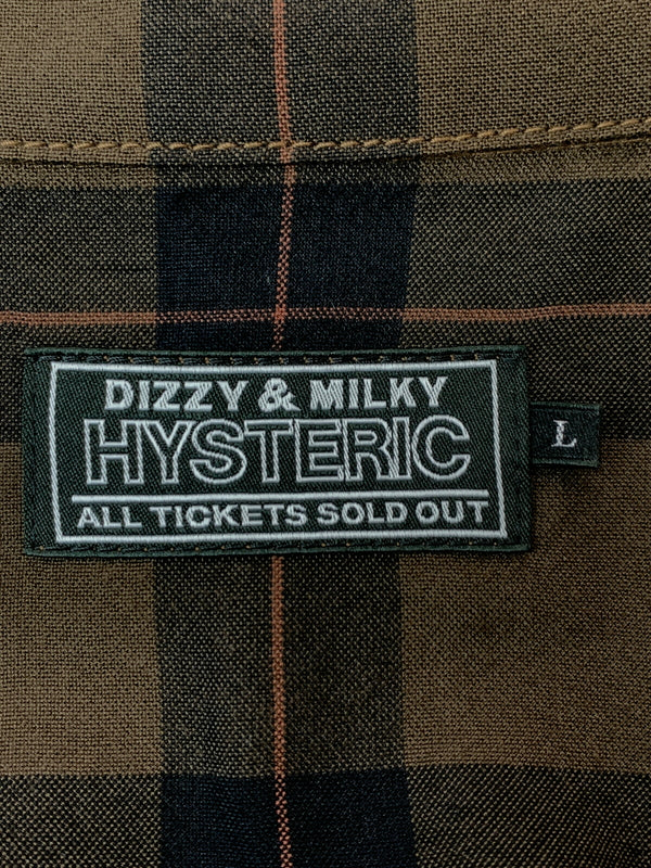 【中古品】【メンズ】 HYSTERIC GLAMOUR ヒステリックグラマー LOVE ME TWO TIMES刺繍 オープンカラーシャツ 02233AH03 メンズ 長袖シャツ 140-260813-KS-21-min サイズ：L カラー：ブラウン 万代Net店
