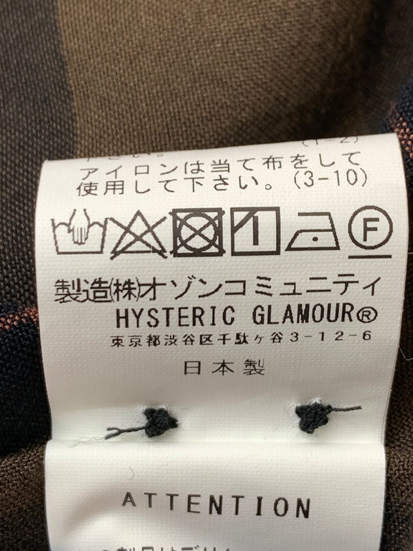 【中古品】【メンズ】 HYSTERIC GLAMOUR ヒステリックグラマー LOVE ME TWO TIMES刺繍 オープンカラーシャツ 02233AH03 メンズ 長袖シャツ 140-260813-KS-21-min サイズ：L カラー：ブラウン 万代Net店