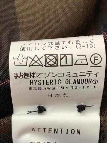 【中古品】【メンズ】 HYSTERIC GLAMOUR ヒステリックグラマー LOVE ME TWO TIMES刺繍 オープンカラーシャツ 02233AH03 メンズ 長袖シャツ 140-260813-KS-21-min サイズ：L カラー：ブラウン 万代Net店