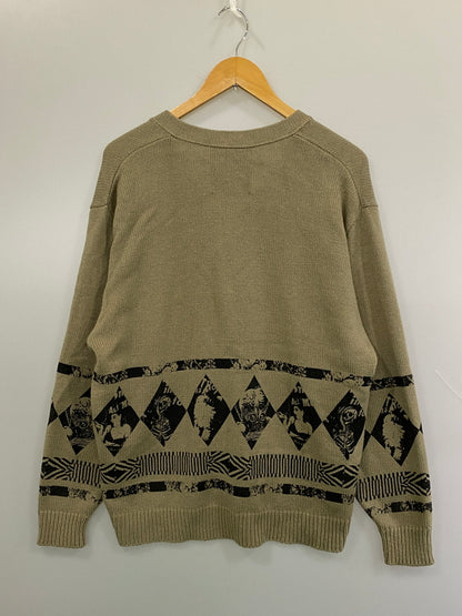 【中古品】【メンズ】 HYSTERIC GLAMOUR ヒステリックグラマー 02243ND09 DESTROY ALL MONSTERS DAM ARGYLLE CARDIGAN デストロイオールモンスターズダム アーガイルカーディガン ニット 140-260815-ta-09-min サイズ：L カラー：ベージュ系 万代Net店