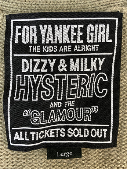 【中古品】【メンズ】 HYSTERIC GLAMOUR ヒステリックグラマー 02243ND09 DESTROY ALL MONSTERS DAM ARGYLLE CARDIGAN デストロイオールモンスターズダム アーガイルカーディガン ニット 140-260815-ta-09-min サイズ：L カラー：ベージュ系 万代Net店