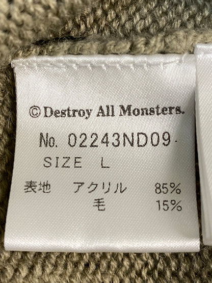 【中古品】【メンズ】 HYSTERIC GLAMOUR ヒステリックグラマー 02243ND09 DESTROY ALL MONSTERS DAM ARGYLLE CARDIGAN デストロイオールモンスターズダム アーガイルカーディガン ニット 140-260815-ta-09-min サイズ：L カラー：ベージュ系 万代Net店
