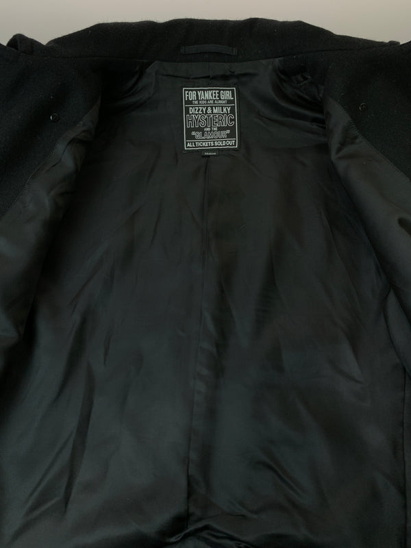 【中古品】【メンズ】 HYSTERIC GLAMOUR ヒステリックグラマー WOOL P COAT 02223AC04 ウール ピーコート メンズ アウター ダブル ミドル丈 140-260818-em-39-min サイズ：M カラー：ブラック 万代Net店