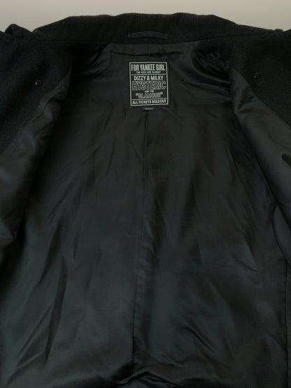 【中古品】【メンズ】 HYSTERIC GLAMOUR ヒステリックグラマー WOOL P COAT 02223AC04 ウール ピーコート メンズ アウター ダブル ミドル丈 140-260818-em-39-min サイズ：M カラー：ブラック 万代Net店