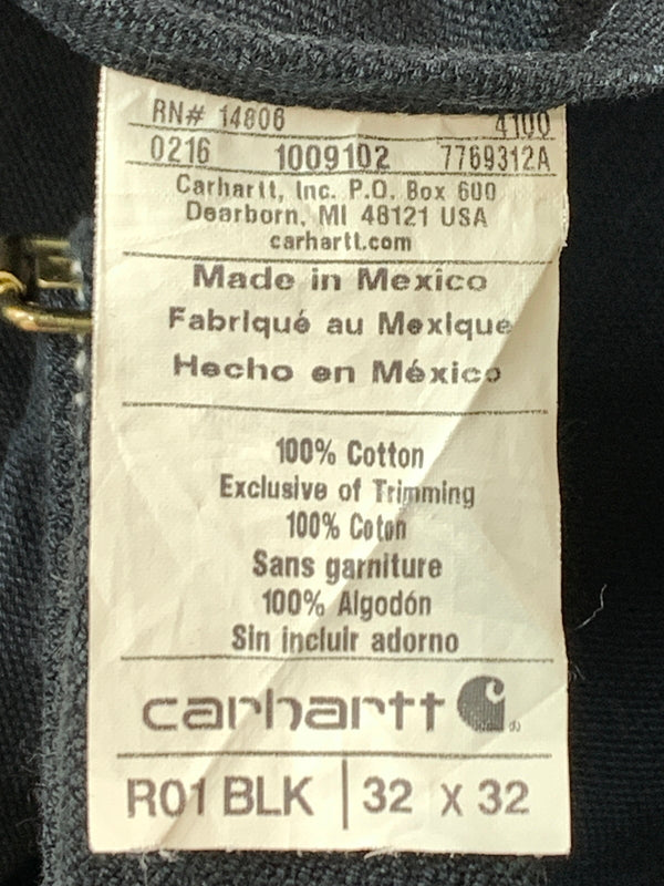 【中古品】【メンズ】 CARHARTT カーハート BIB OVERALL R01 BLK ビブ オーバーオール つなぎ 作業着 オールインワン サロペット 157-260818-em-38-min サイズ：32×32 カラー：ブラック 万代Net店