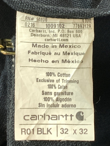 【中古品】【メンズ】 CARHARTT カーハート BIB OVERALL R01 BLK ビブ オーバーオール つなぎ 作業着 オールインワン サロペット 157-260818-em-38-min サイズ：32×32 カラー：ブラック 万代Net店