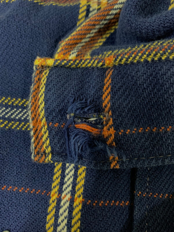 【中古品】【メンズ】 FIVE BROTHER ファイブブラザー 70's-80's L/S FLANNEL SHIRT 70-80年代 ロングスリーブ フランネルシャツ 長袖シャツ トップス 146-260821-yn-27-min サイズ：M カラー：ネイビー 万代Net店