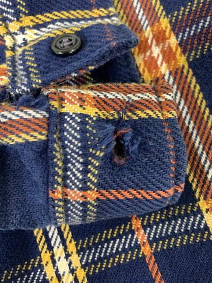 【中古品】【メンズ】 FIVE BROTHER ファイブブラザー 70's-80's L/S FLANNEL SHIRT 70-80年代 ロングスリーブ フランネルシャツ 長袖シャツ トップス 146-260821-yn-27-min サイズ：M カラー：ネイビー 万代Net店