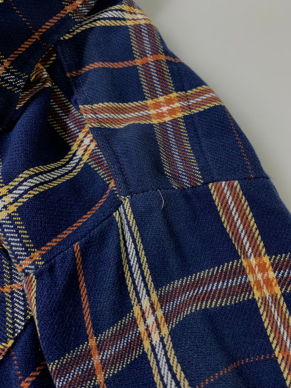 【中古品】【メンズ】 FIVE BROTHER ファイブブラザー 70's-80's L/S FLANNEL SHIRT 70-80年代 ロングスリーブ フランネルシャツ 長袖シャツ トップス 146-260821-yn-27-min サイズ：M カラー：ネイビー 万代Net店