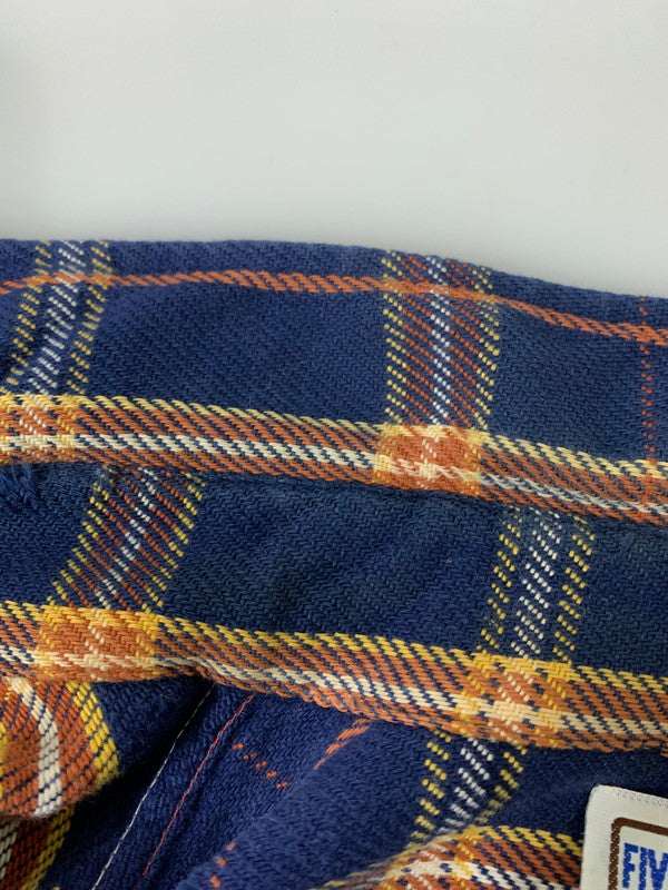 【中古品】【メンズ】 FIVE BROTHER ファイブブラザー 70's-80's L/S FLANNEL SHIRT 70-80年代 ロングスリーブ フランネルシャツ 長袖シャツ トップス 146-260821-yn-27-min サイズ：M カラー：ネイビー 万代Net店
