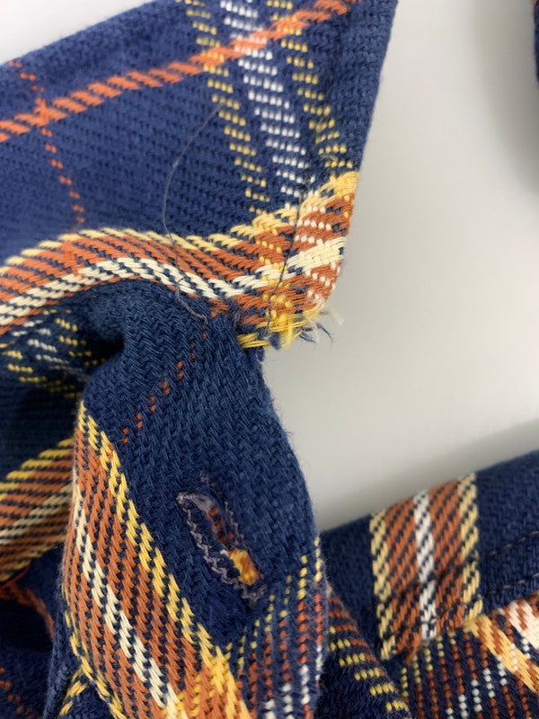 【中古品】【メンズ】 FIVE BROTHER ファイブブラザー 70's-80's L/S FLANNEL SHIRT 70-80年代 ロングスリーブ フランネルシャツ 長袖シャツ トップス 146-260821-yn-27-min サイズ：M カラー：ネイビー 万代Net店