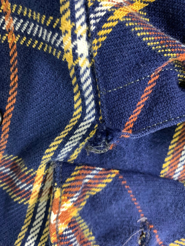 【中古品】【メンズ】 FIVE BROTHER ファイブブラザー 70's-80's L/S FLANNEL SHIRT 70-80年代 ロングスリーブ フランネルシャツ 長袖シャツ トップス 146-260821-yn-27-min サイズ：M カラー：ネイビー 万代Net店