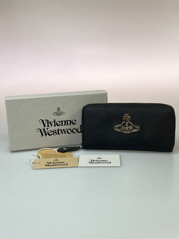 【現状渡し品】【レディース】 VIVIENNE WESTWOOD ヴィヴィアンウエストウッド ANNNIE ZIP ROUND WALLET 51050024 ジップ ラウンド ウォレット 長財布 201-260821-yn-36-min カラー：ブラック 万代Net店