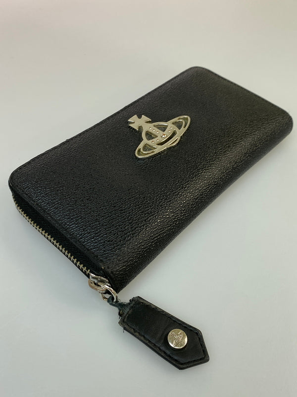 【現状渡し品】【レディース】 VIVIENNE WESTWOOD ヴィヴィアンウエストウッド ANNNIE ZIP ROUND WALLET 51050024 ジップ ラウンド ウォレット 長財布 201-260821-yn-36-min カラー：ブラック 万代Net店