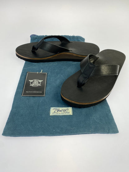 【中古品】【メンズ】 THE REAL MCCOY'S ザリアルマッコイズ LEATHER ARCHED SANDAL レザー アーチド サンダル MA26014 靴 シューズ 164-260821-hu-22-min サイズ：M カラー：ブラック 万代Net店