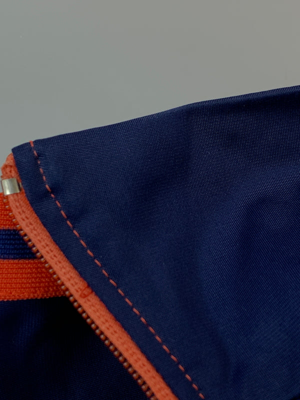 【中古品】【メンズ】 ADIDAS アディダス 70-80S CUPRO TRACK JACKET 70年代 80年代 キュプラ トラックジャケット メンズ アウター ヴィンテージ ジャージ 146-260818-em-35-min カラー：ネイビー/オレンジ 万代Net店