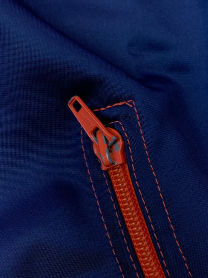 【中古品】【メンズ】 ADIDAS アディダス 70-80S CUPRO TRACK JACKET 70年代 80年代 キュプラ トラックジャケット メンズ アウター ヴィンテージ ジャージ 146-260818-em-35-min カラー：ネイビー/オレンジ 万代Net店