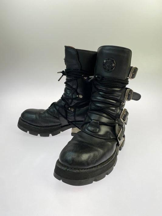 【中古品】【メンズ】 NEW ROCK ニュー ロック METAL HEEL ENGINEER BOOTS メタル ヒール エンジニア ブーツ 靴 164-260819-jt-29-min サイズ：サイズ不明 下記参照 カラー：ブラック 万代Net店